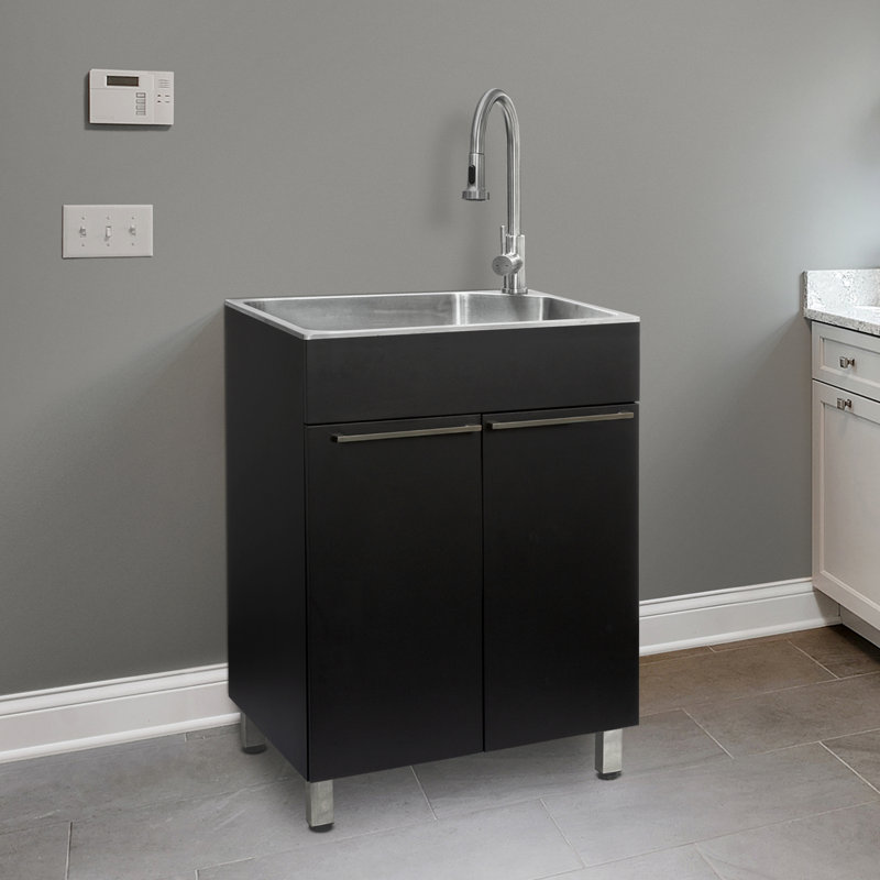 Presenza AllInOne 24.1" L x 21.3" W Free Standing Laundry Sink with